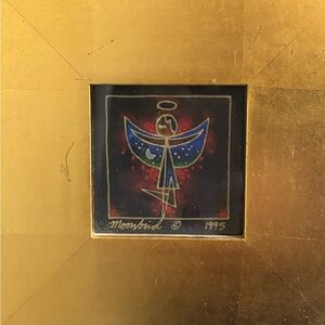 Original Gold Framed Angel Artwork by Michael Moonbird